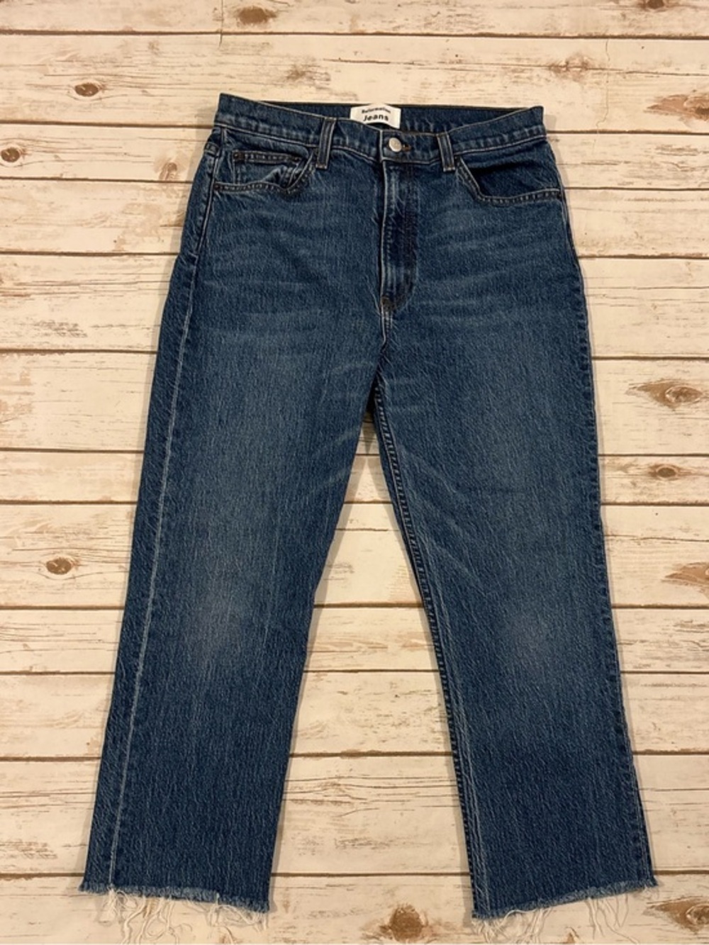 The Reformation Liza High Straight Jean In The 'Laguna' Wash Size 30
